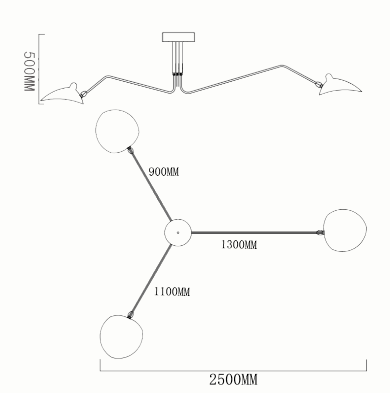 Whitenwyn Metal Ceiling Light-Moonnatur