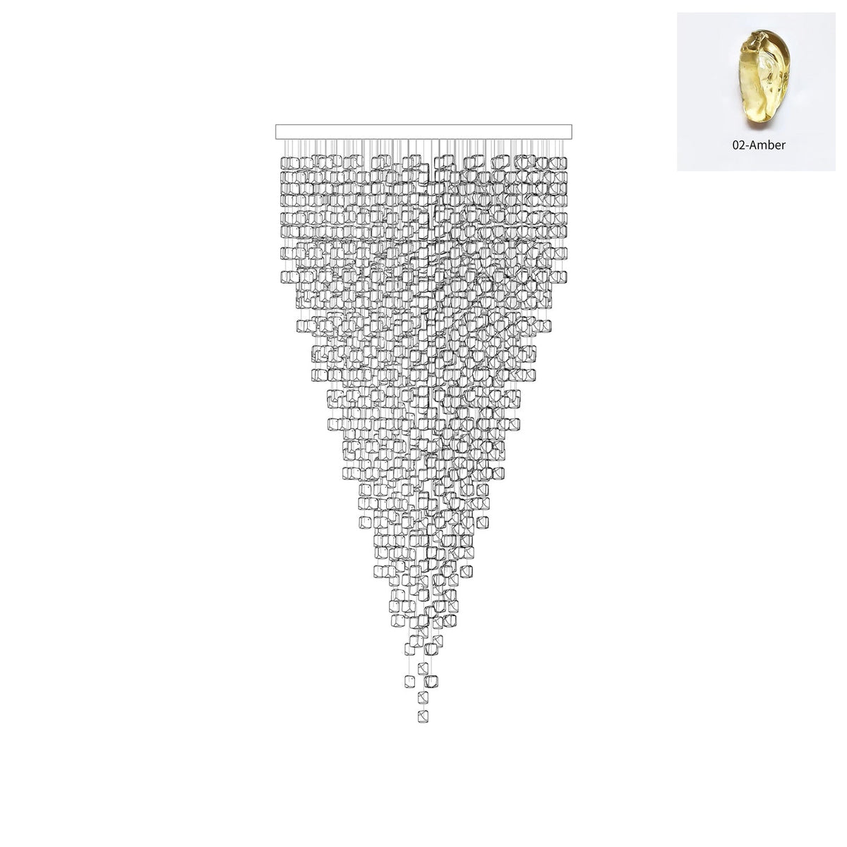 Qerise Glass Chandelier-Moonnatur