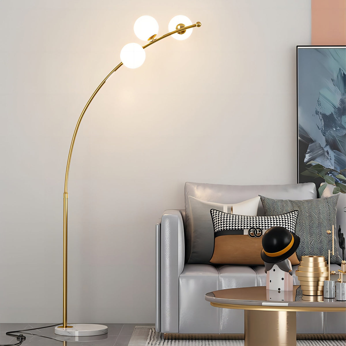 Quenelenora Glass Floor Lamp-Moonnatur