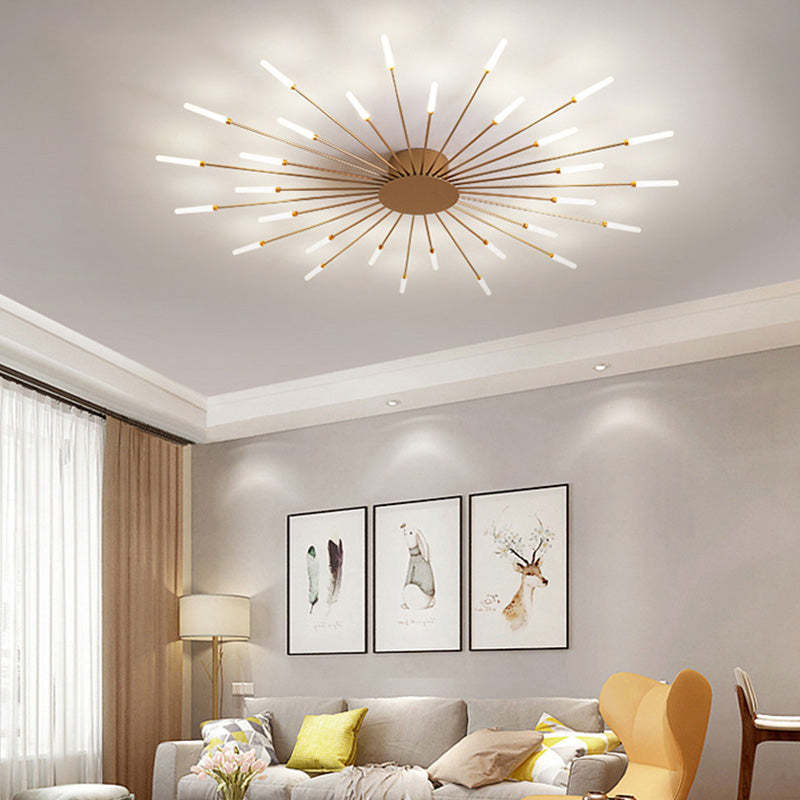 Wesley Flush-Mount Ceiling Light Fireworks, Black/Gold - Neutralighting