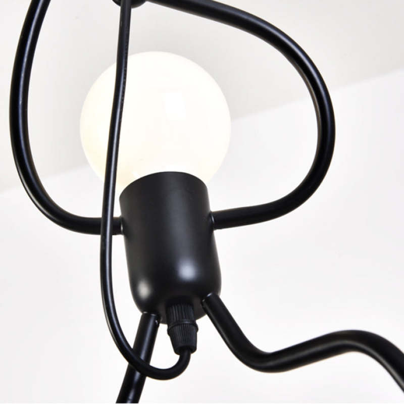 Miro Retro Modern Iron Man Pendant Light, Black - Neutralighting