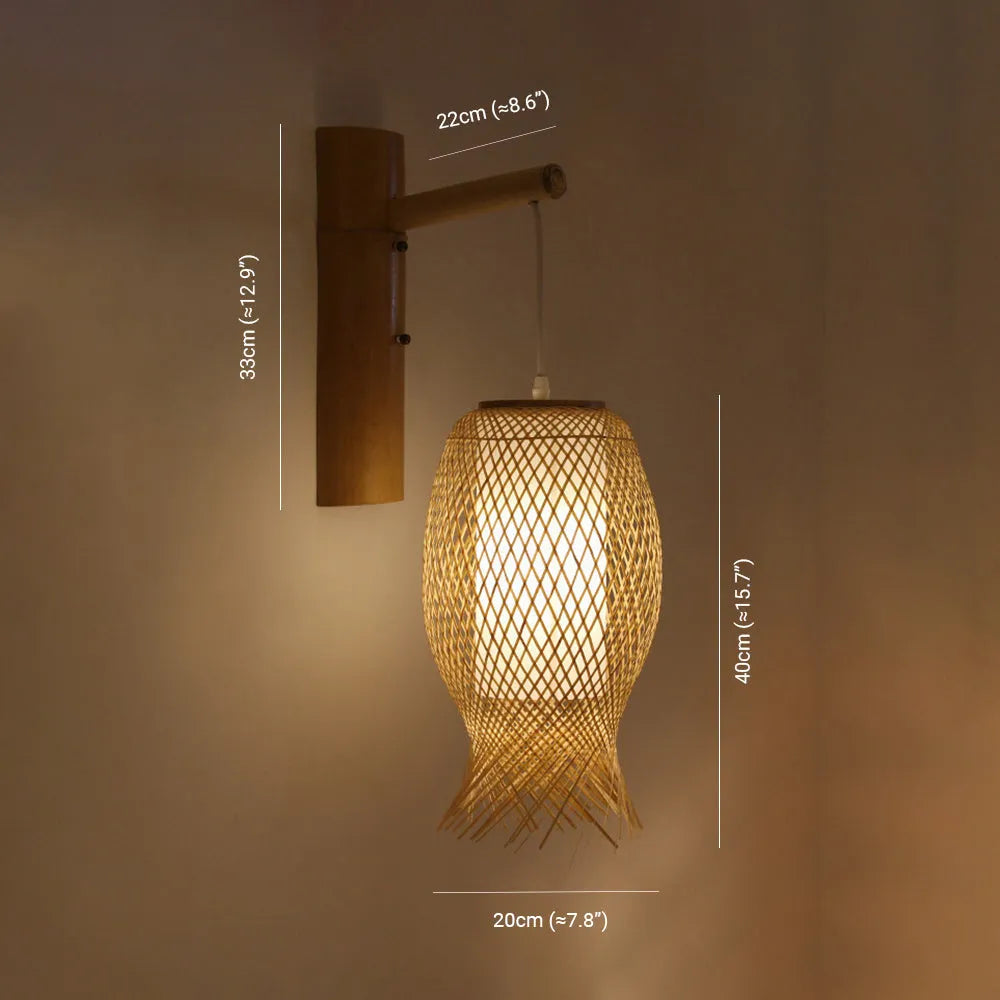 Hatherenna Rattan Wall Light-Moonnatur
