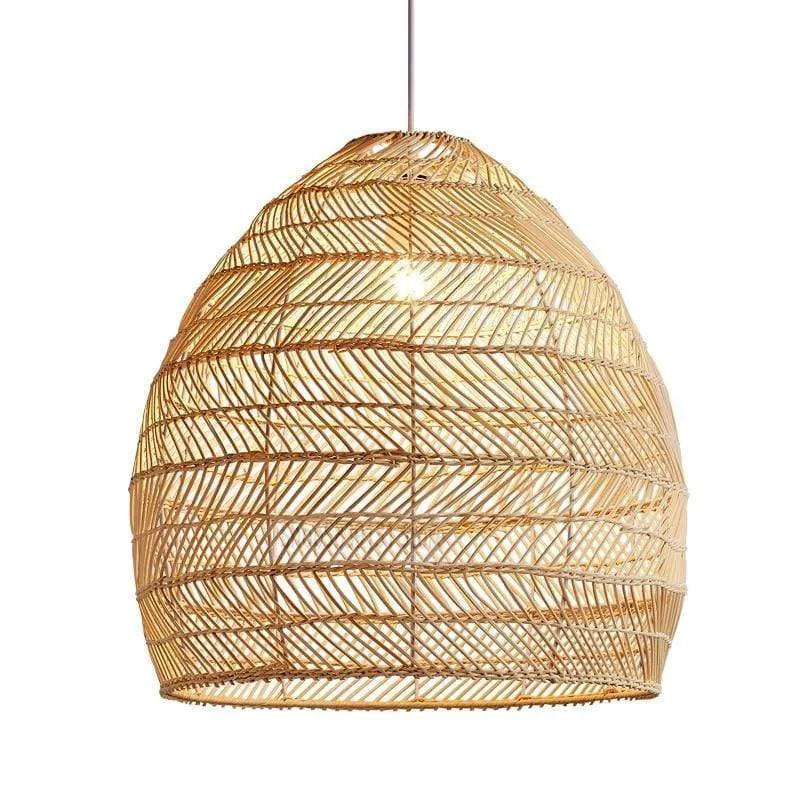 Lian Rattan Bamboo Lampshade Hand Knitted Pendant Light - Neutralighting