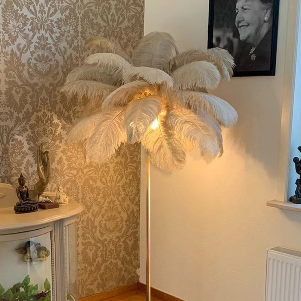 Tildenlark Feather Floor Lamp-Moonnatur