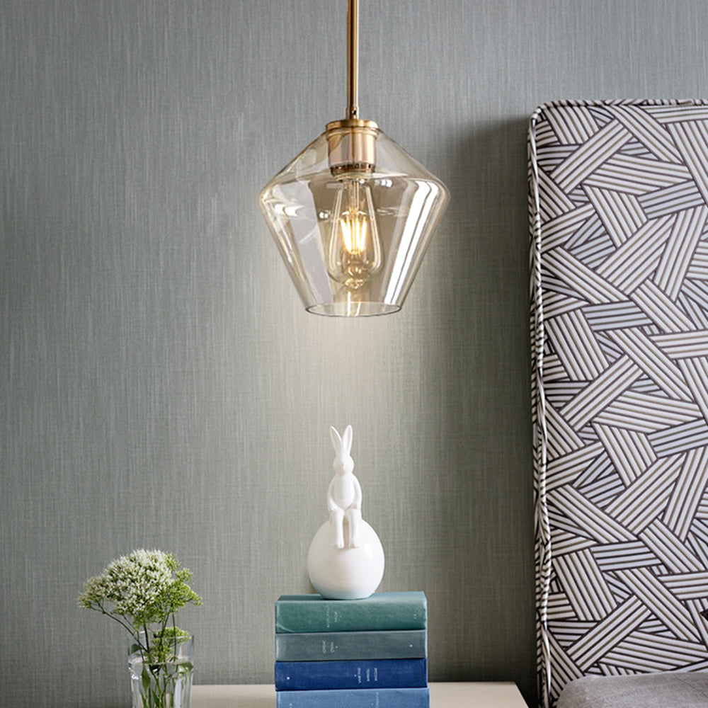 June Pendant Light Glass, Clear/Amber Diamond shape - Neutralighting