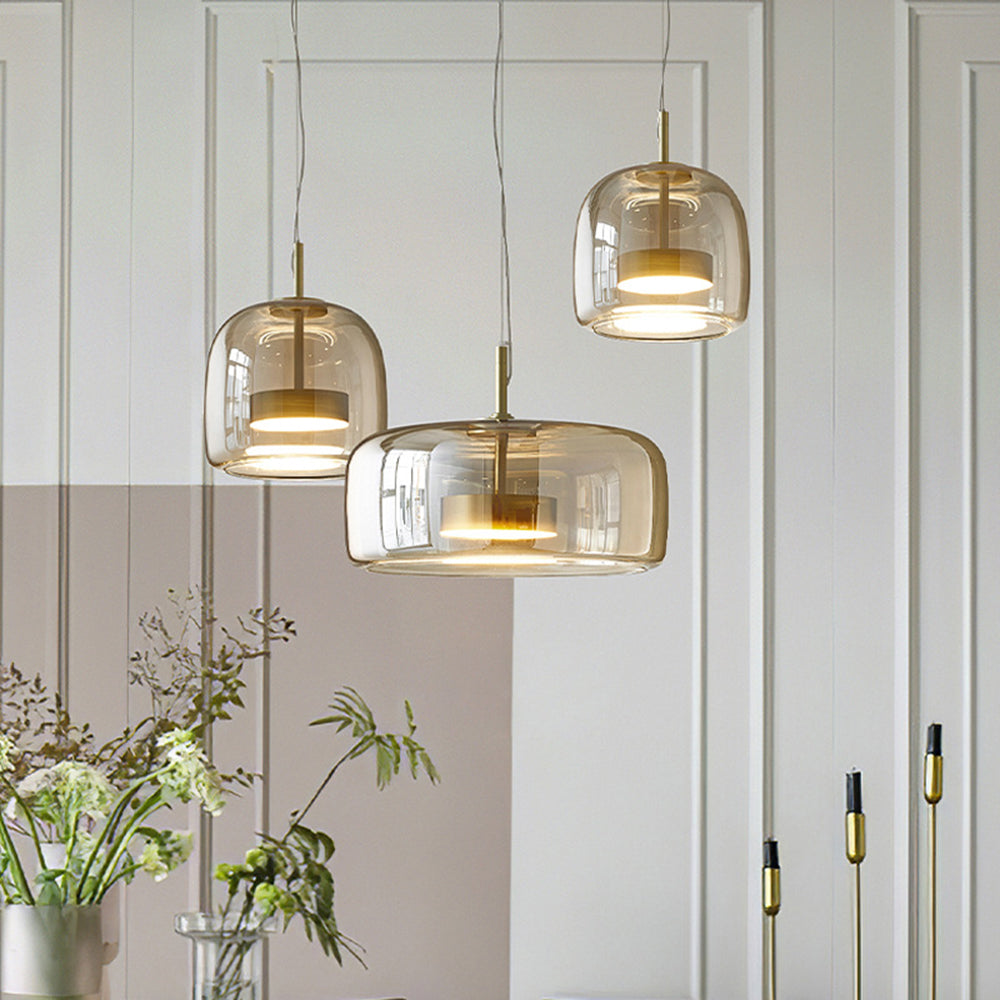 June Morden Glass Pendant Light Clear/Smoky/Amber - Neutralighting