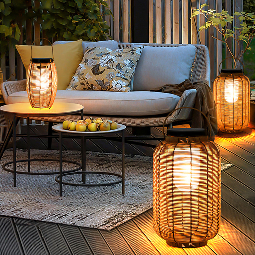 Mardenenelle Imitation Rattan Floor Lamp-Moonnatur