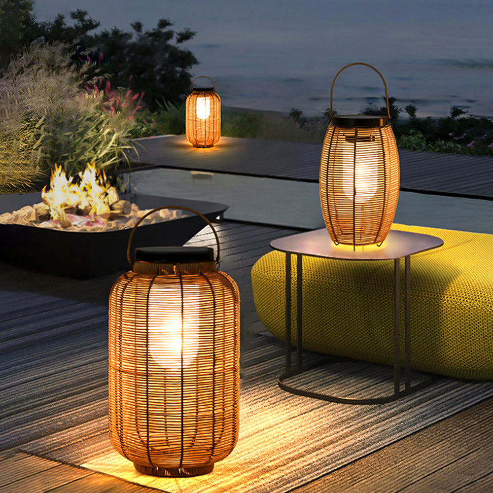 Mardenenelle Imitation Rattan Floor Lamp-Moonnatur