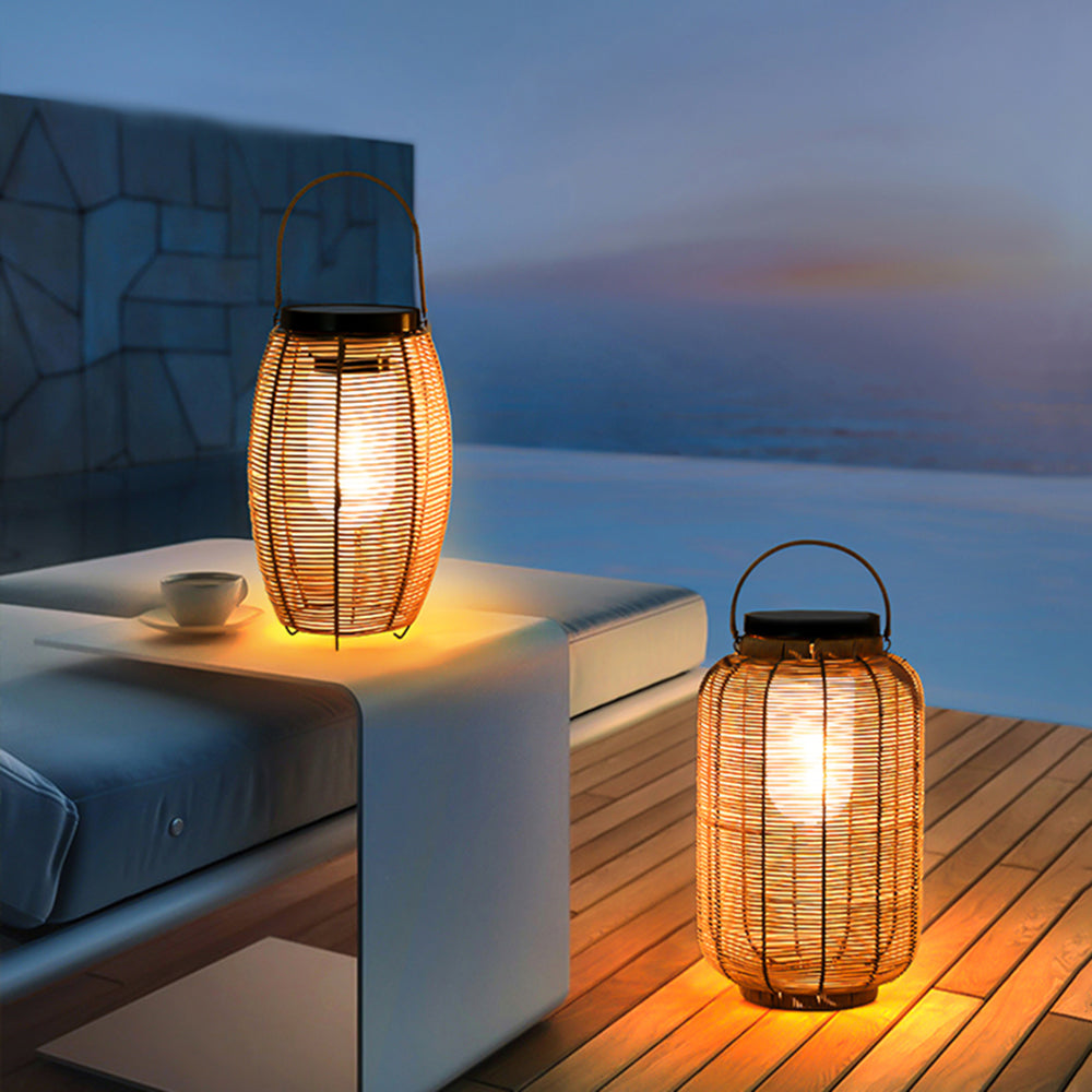 Mardenenelle Imitation Rattan Floor Lamp-Moonnatur