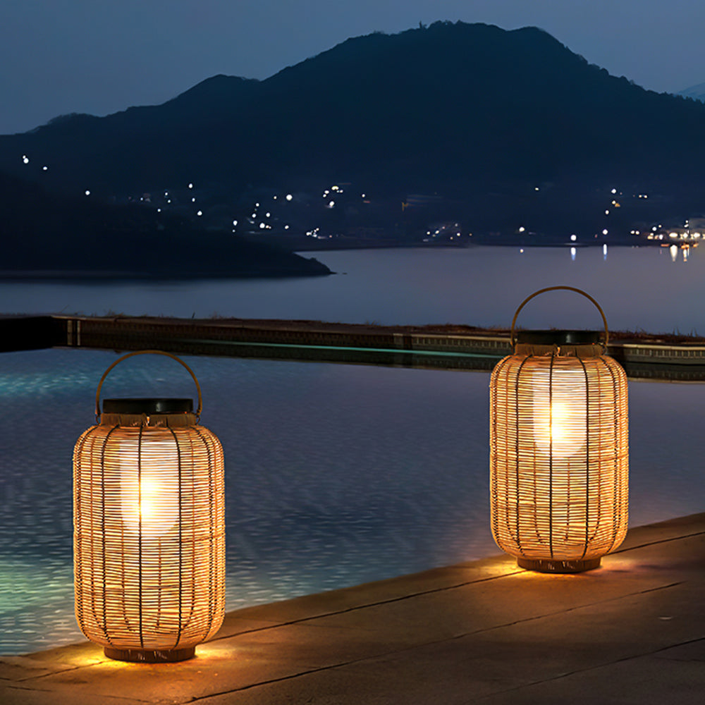 Mardenenelle Imitation Rattan Floor Lamp-Moonnatur
