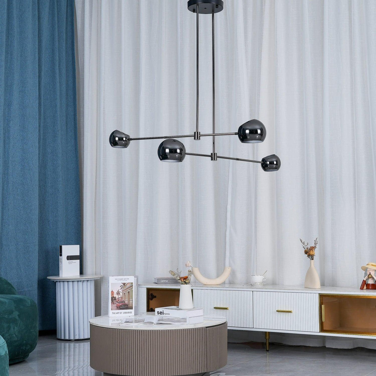Davenia Steel Chandelier-Moonnatur