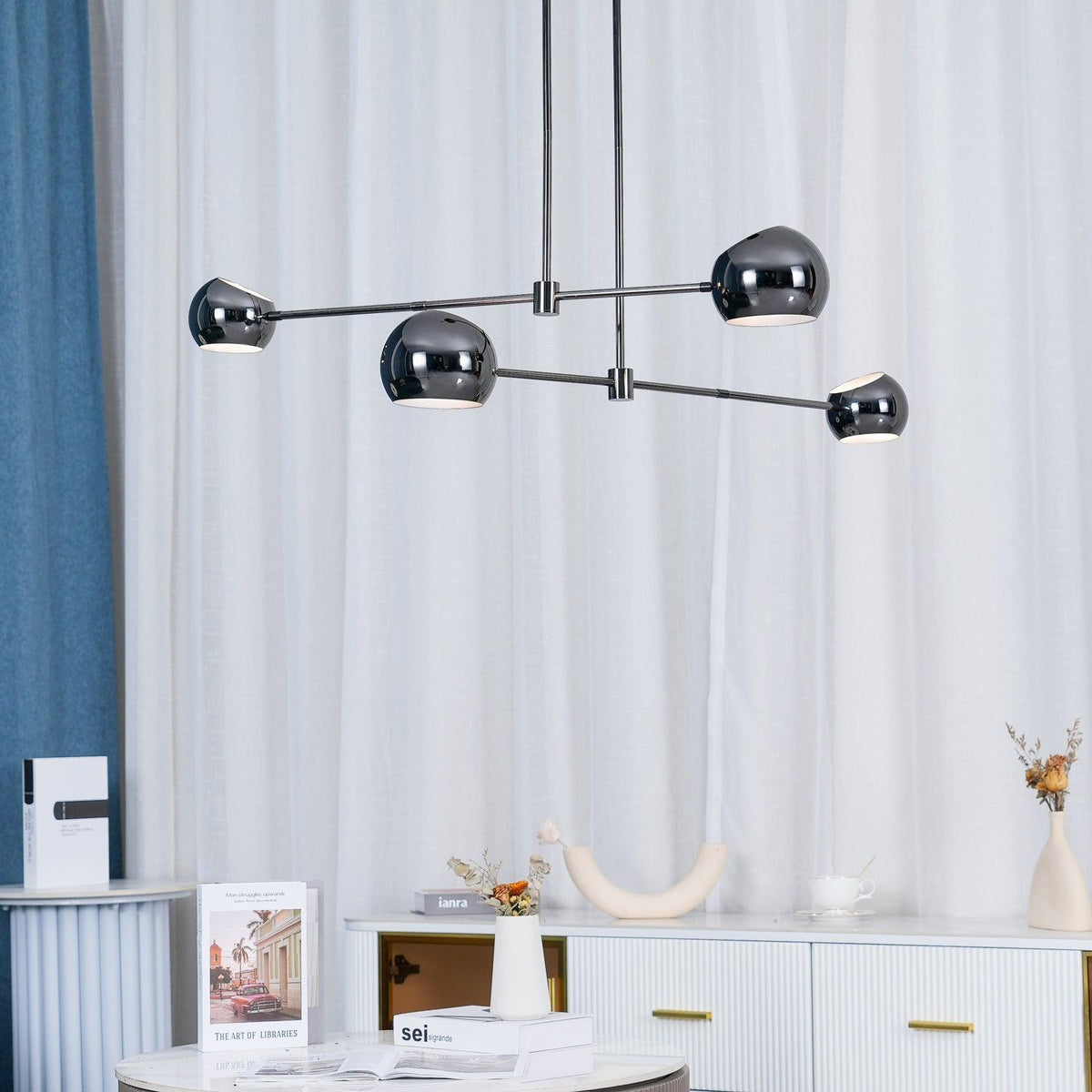 Davenia Steel Chandelier-Moonnatur