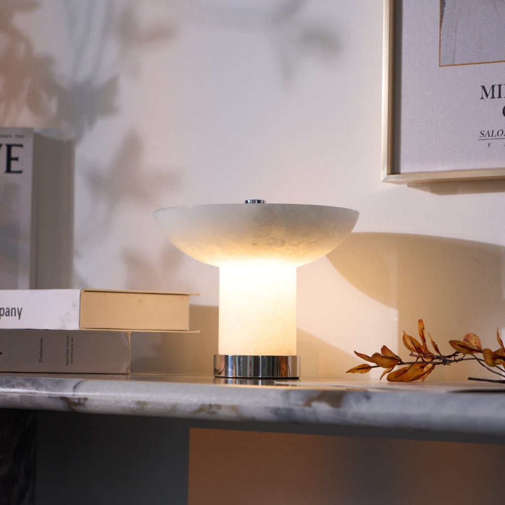Kesterholm Alabaster Table Lamp-Moonnatur