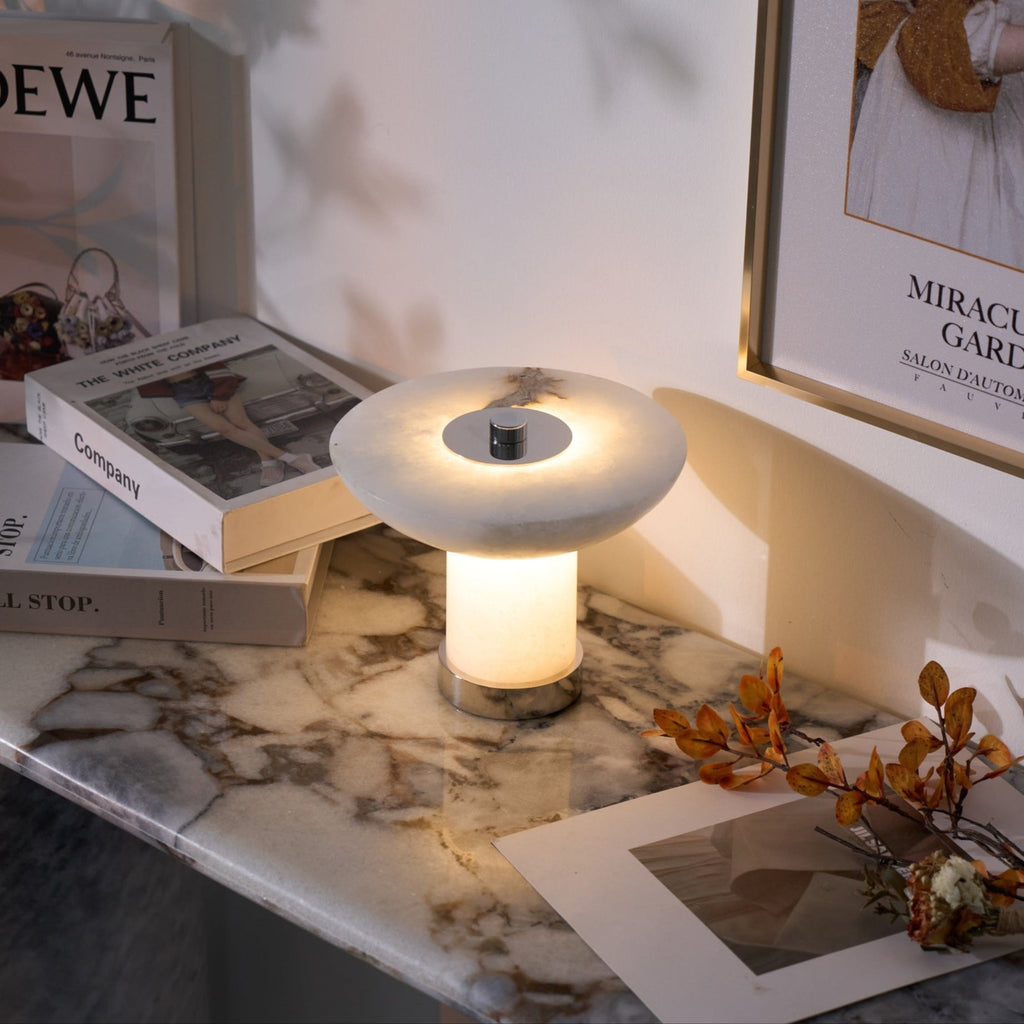 Kesterholm Alabaster Table Lamp-Moonnatur
