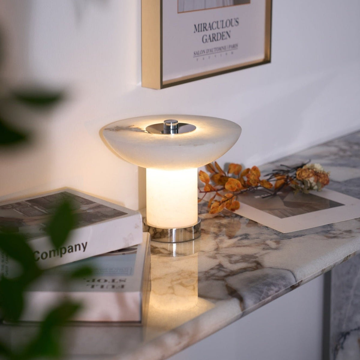 Kesterholm Alabaster Table Lamp-Moonnatur