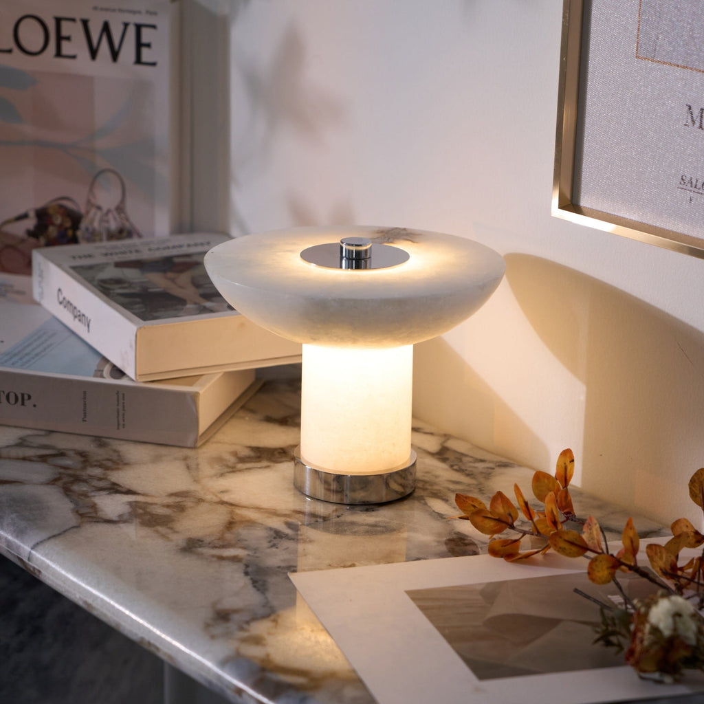 Kesterholm Alabaster Table Lamp-Moonnatur