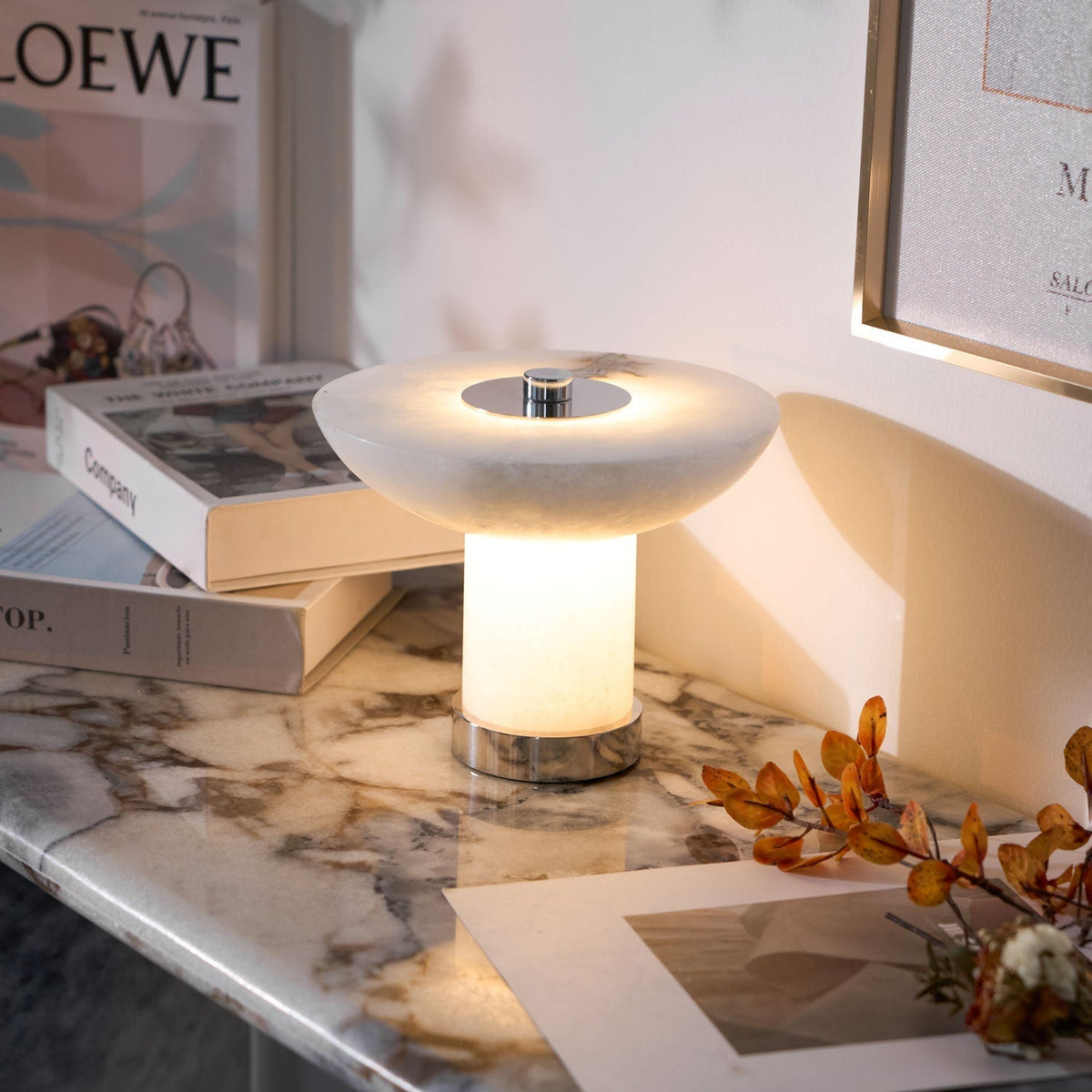 Kesterholm Alabaster Table Lamp-Moonnatur