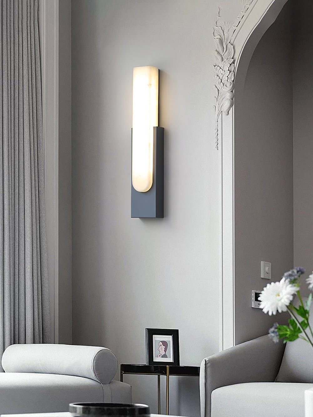 Valdenwell Alabaster Wall Light-Moonnatur
