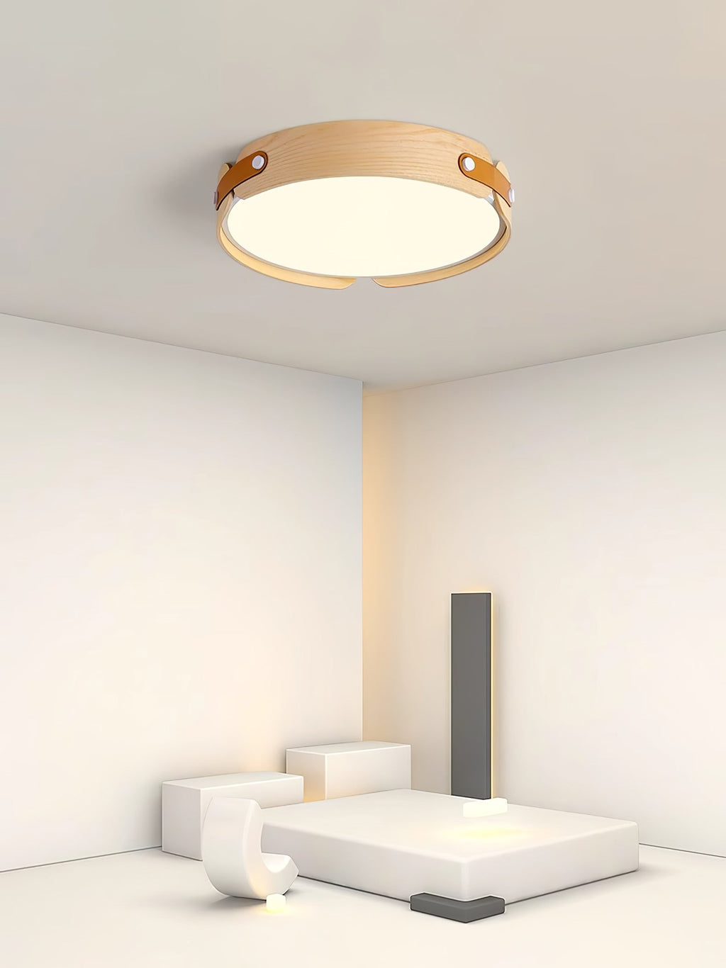 Qeroma Wood Ceiling Light-Moonnatur