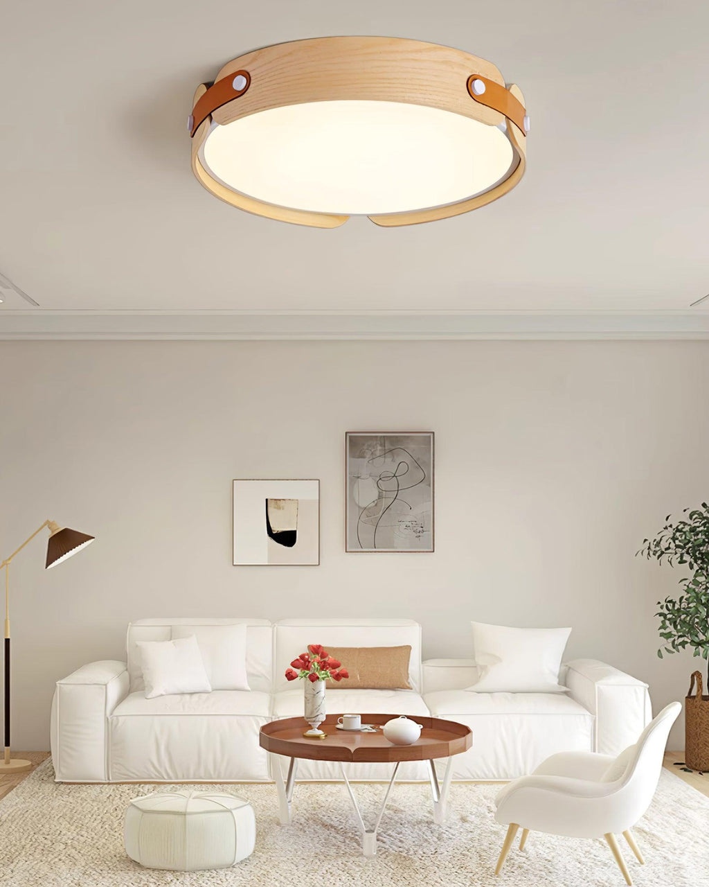 Qeroma Wood Ceiling Light-Moonnatur