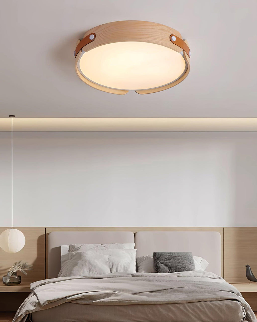 Qeroma Wood Ceiling Light-Moonnatur