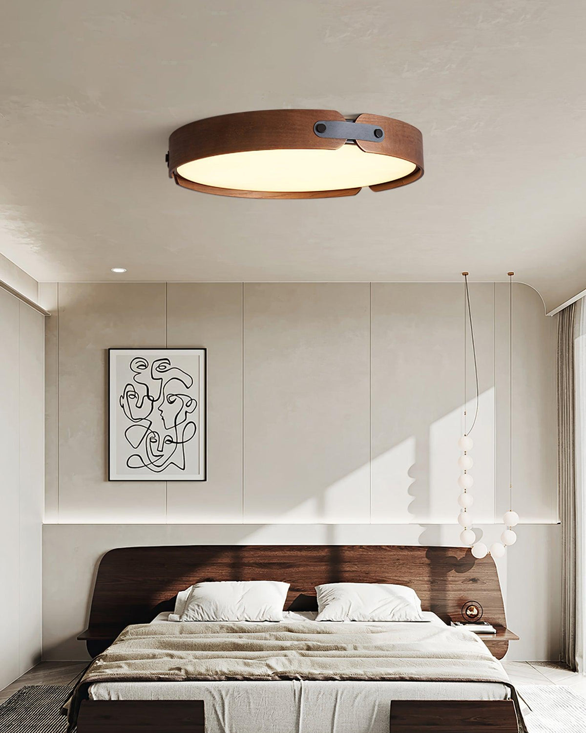 Qeroma Wood Ceiling Light-Moonnatur