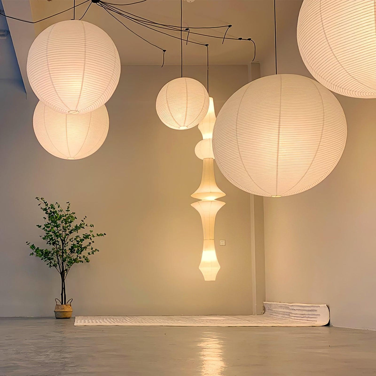 Tildenelle Paper Pendant Light-Moonnatur