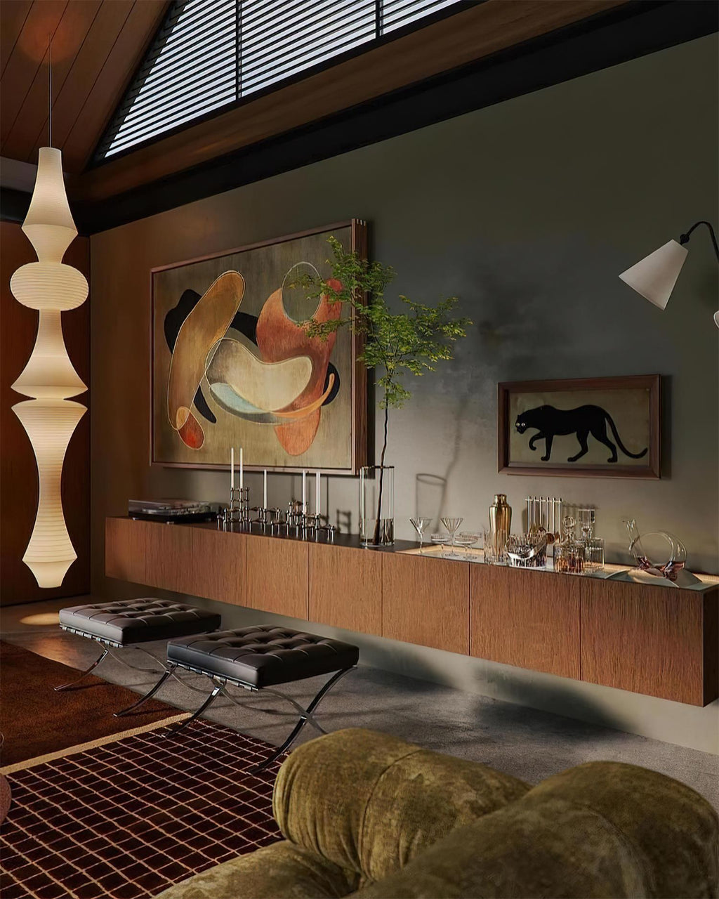 Tildenmoss Paper Pendant Light-Moonnatur