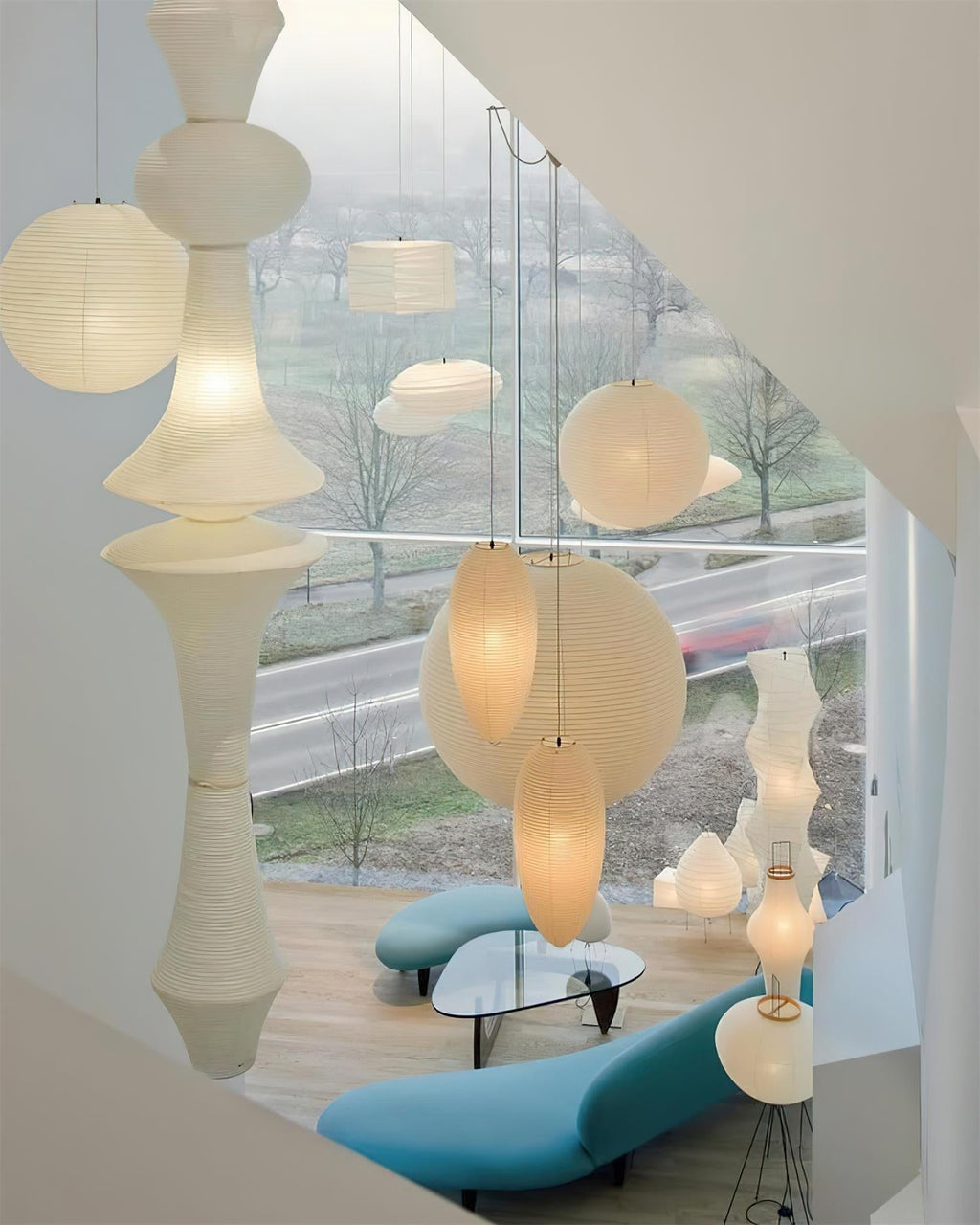 Tildenmoss Paper Pendant Light-Moonnatur