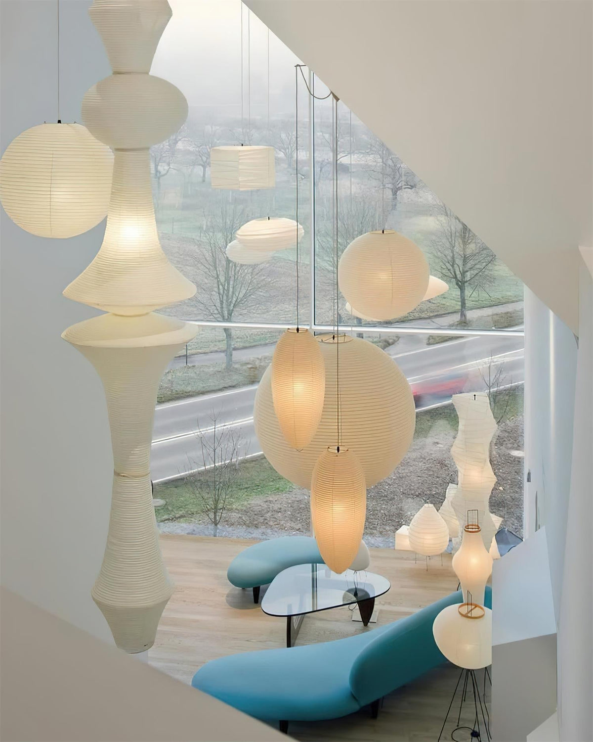 Tildenmoss Paper Pendant Light-Moonnatur