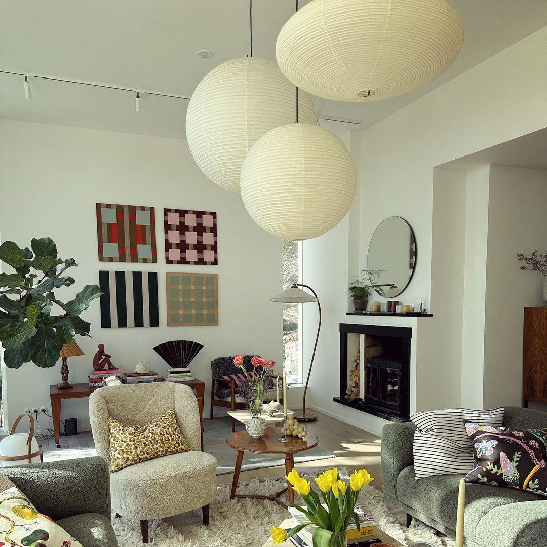 Dewavelle Paper Pendant Light-Moonnatur