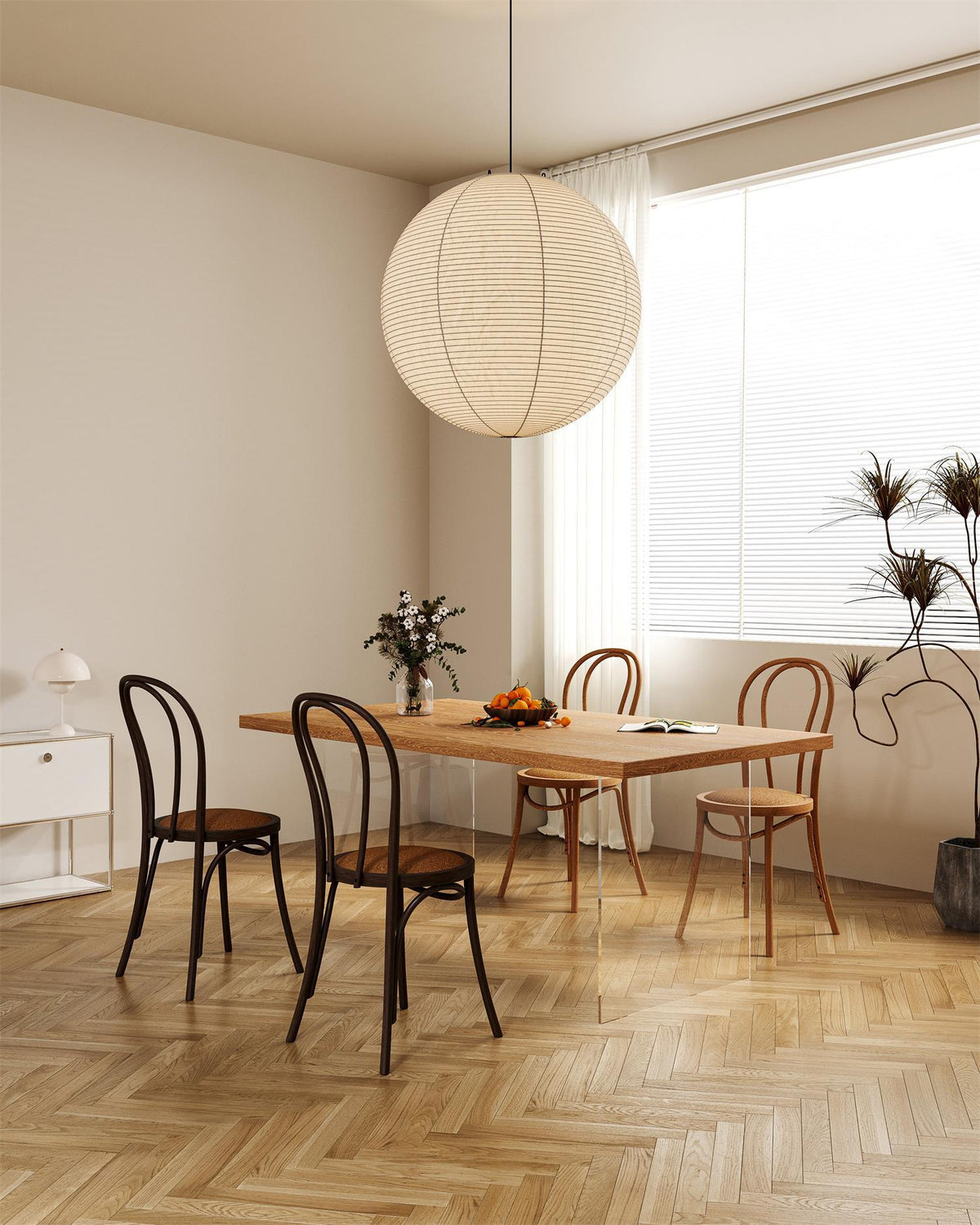 Dewavelle Paper Pendant Light-Moonnatur