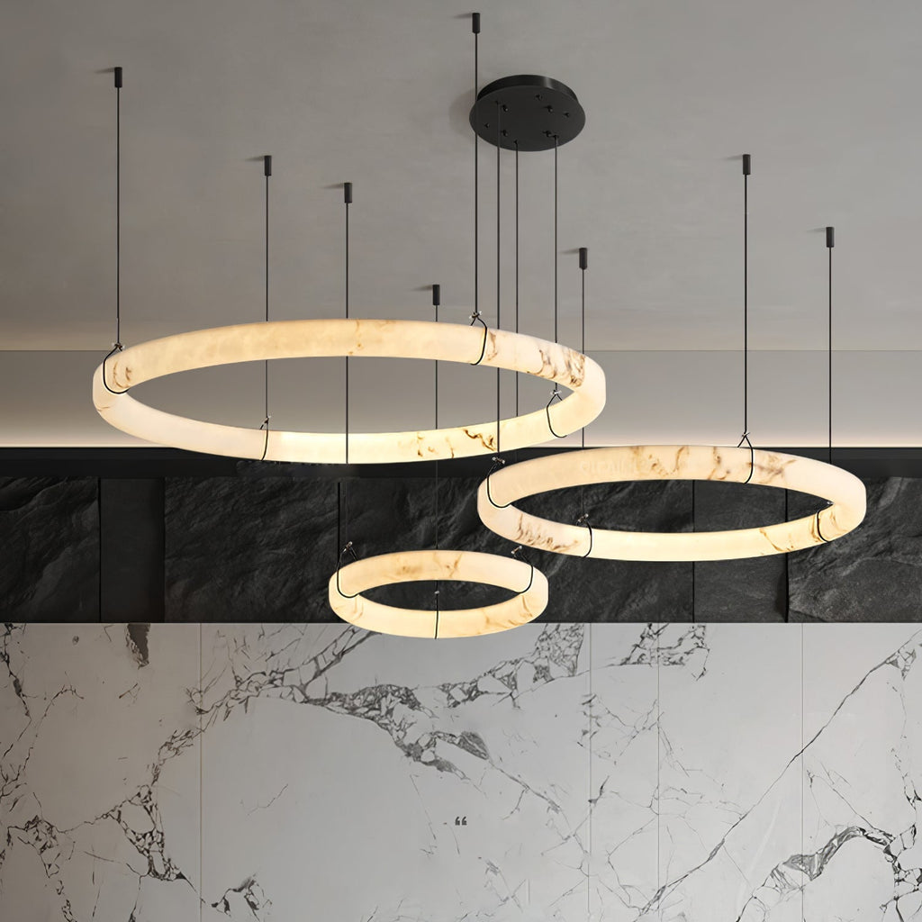 Wilvenmoss Alabaster Chandelier-Moonnatur
