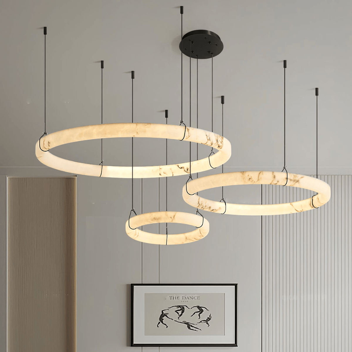 Wilvenmoss Alabaster Chandelier-Moonnatur