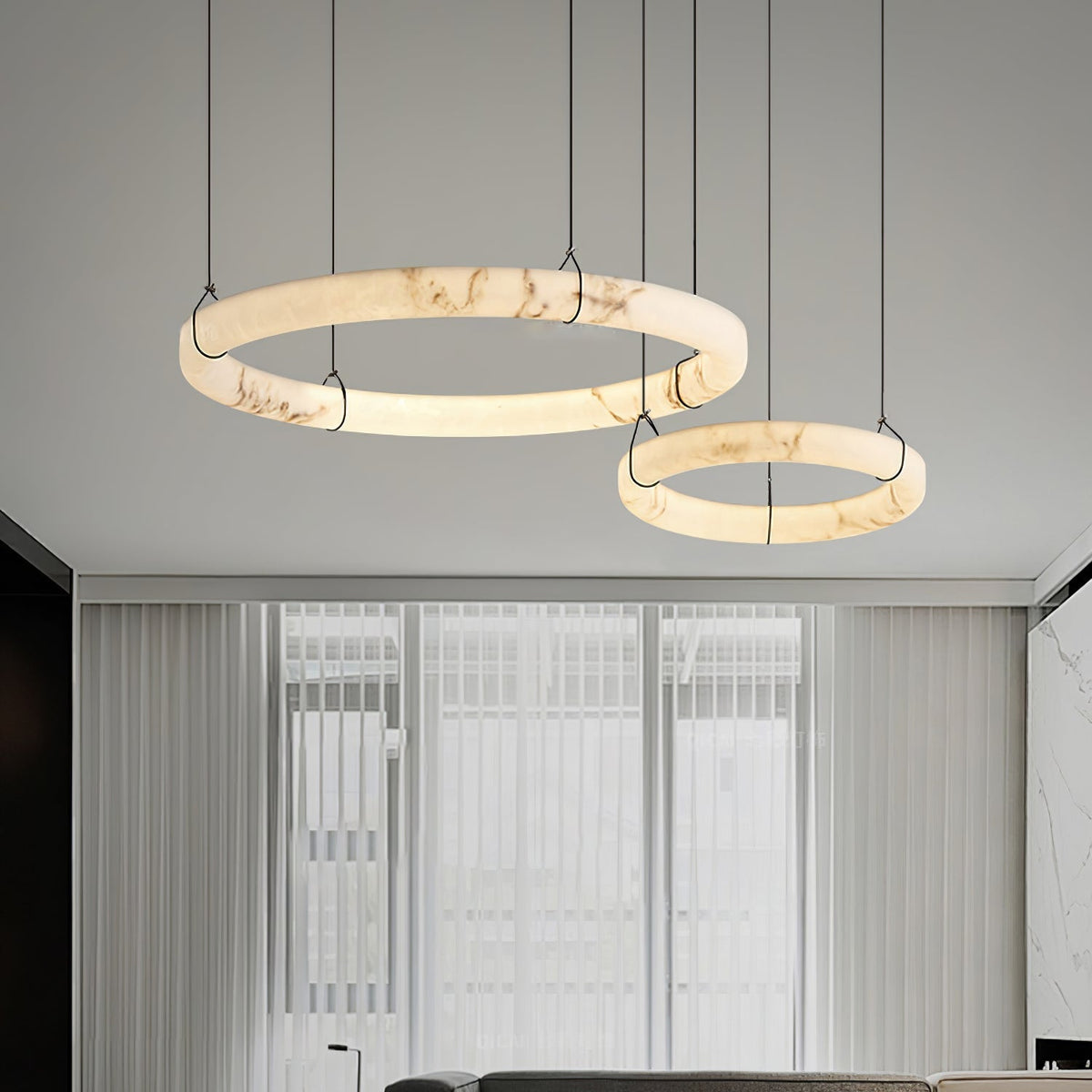 Wilvenmoss Alabaster Chandelier-Moonnatur