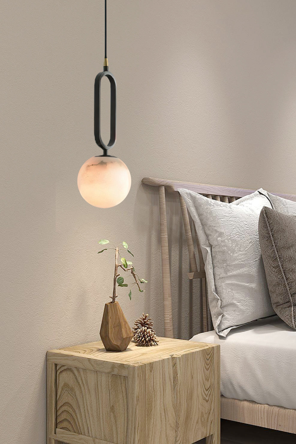 Rildenelis Alabaster Pendant Light-Moonnatur