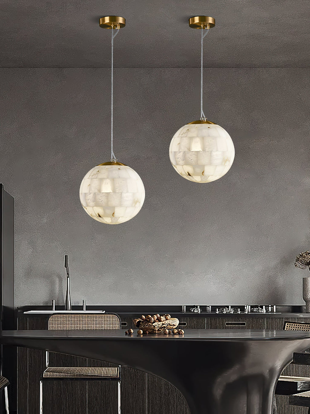 Renverenelle Alabaster Pendant Light-Moonnatur