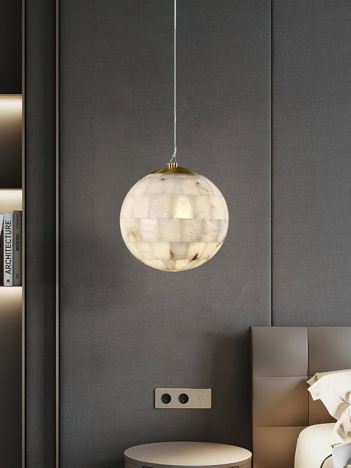 Renverenelle Alabaster Pendant Light-Moonnatur
