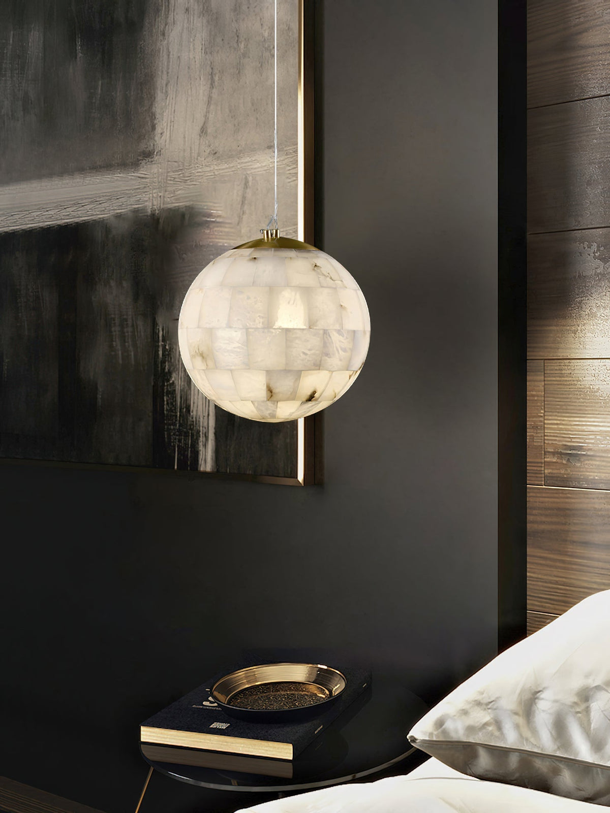 Renverenelle Alabaster Pendant Light-Moonnatur