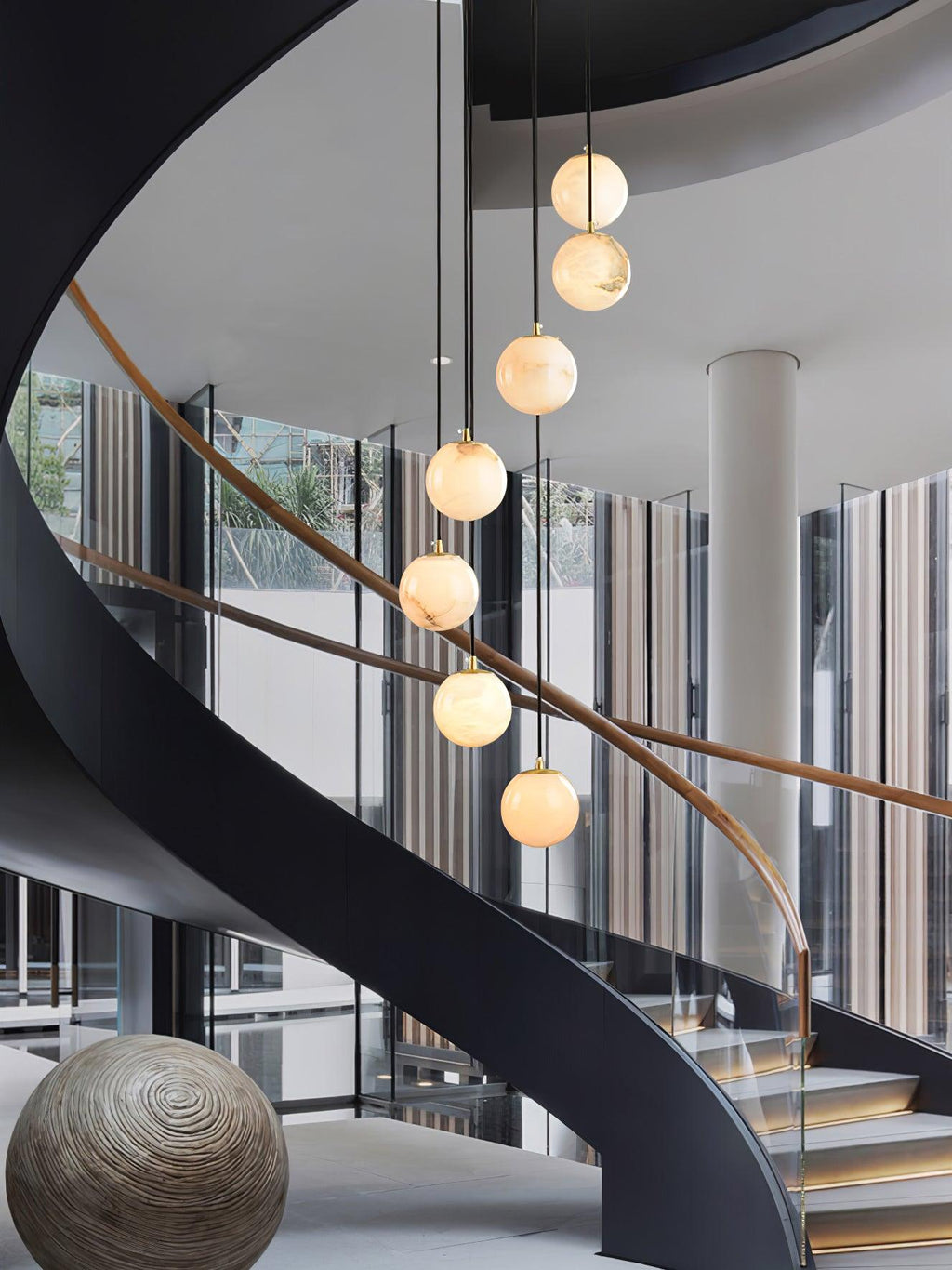Vardenwood Alabaster Pendant Light-Moonnatur