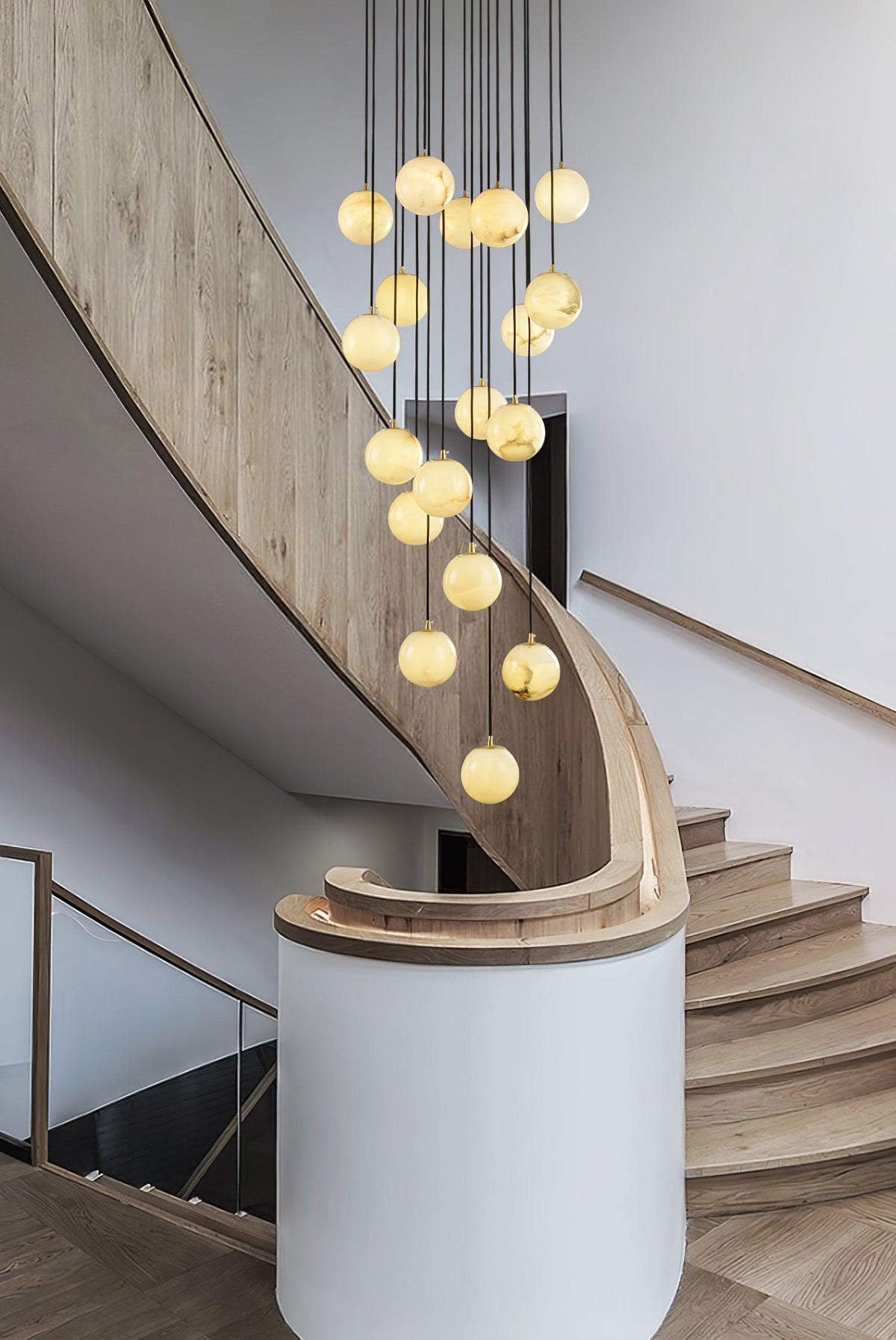 Vardenwood Alabaster Pendant Light-Moonnatur