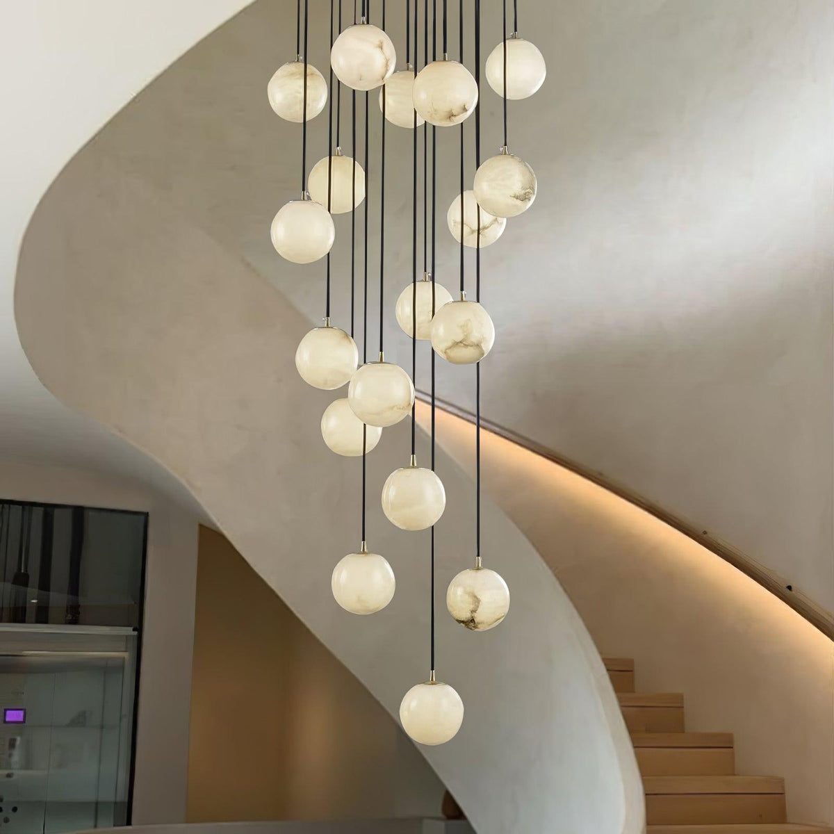 Vardenwood Alabaster Pendant Light-Moonnatur