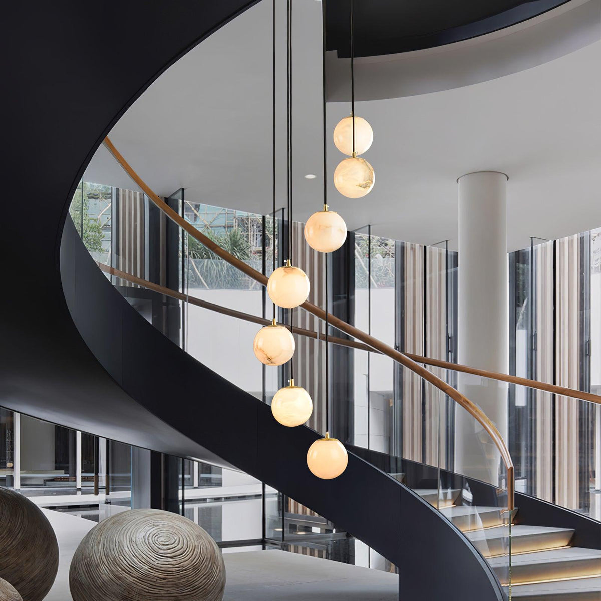 Vardenwood Alabaster Pendant Light-Moonnatur