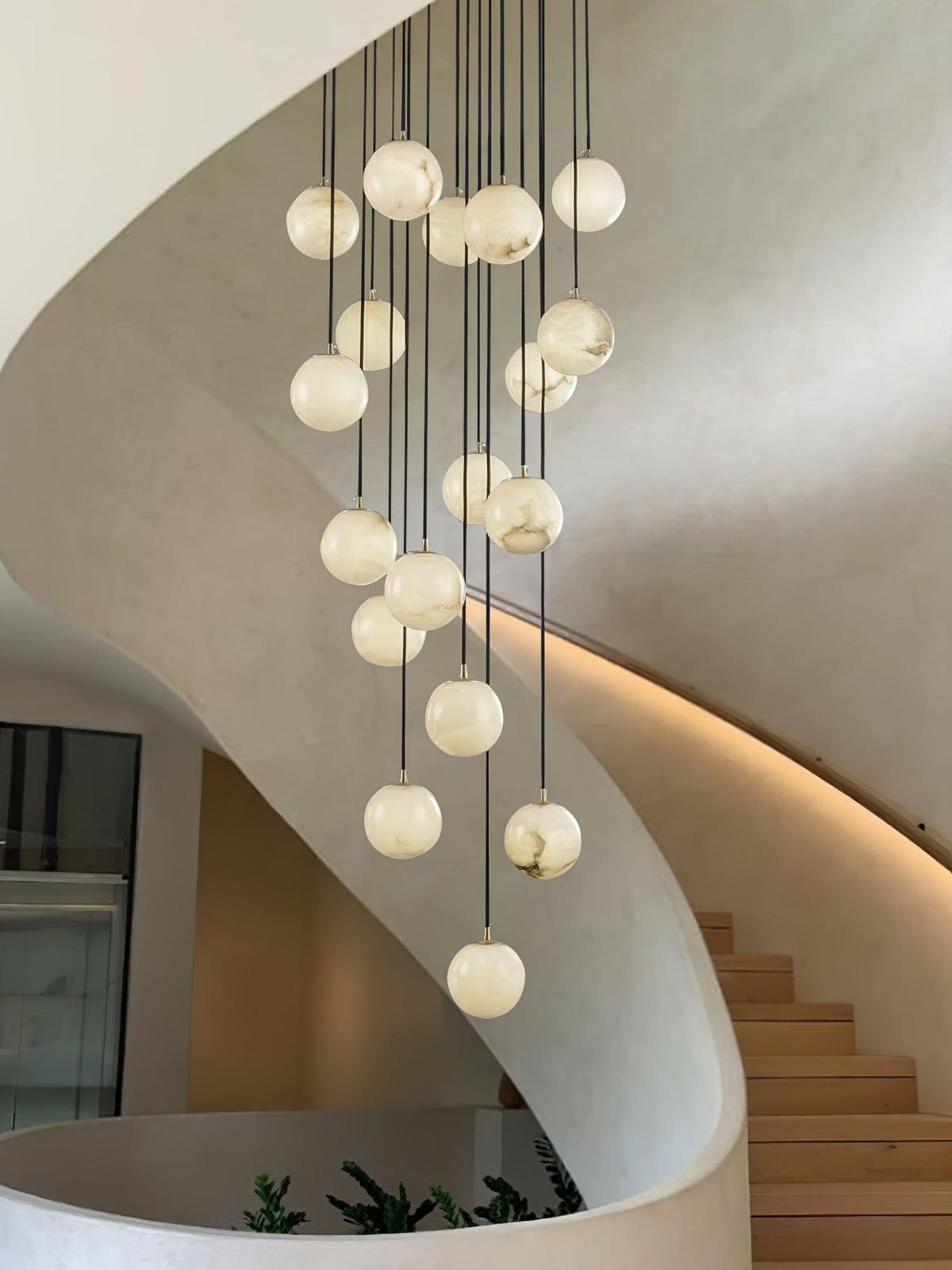 Vardenwood Alabaster Pendant Light-Moonnatur