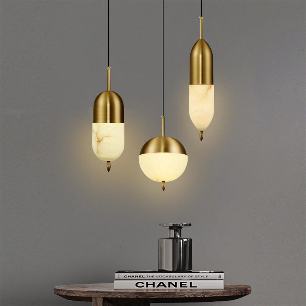 Ravenslynne Alabaster Pendant Light-Moonnatur