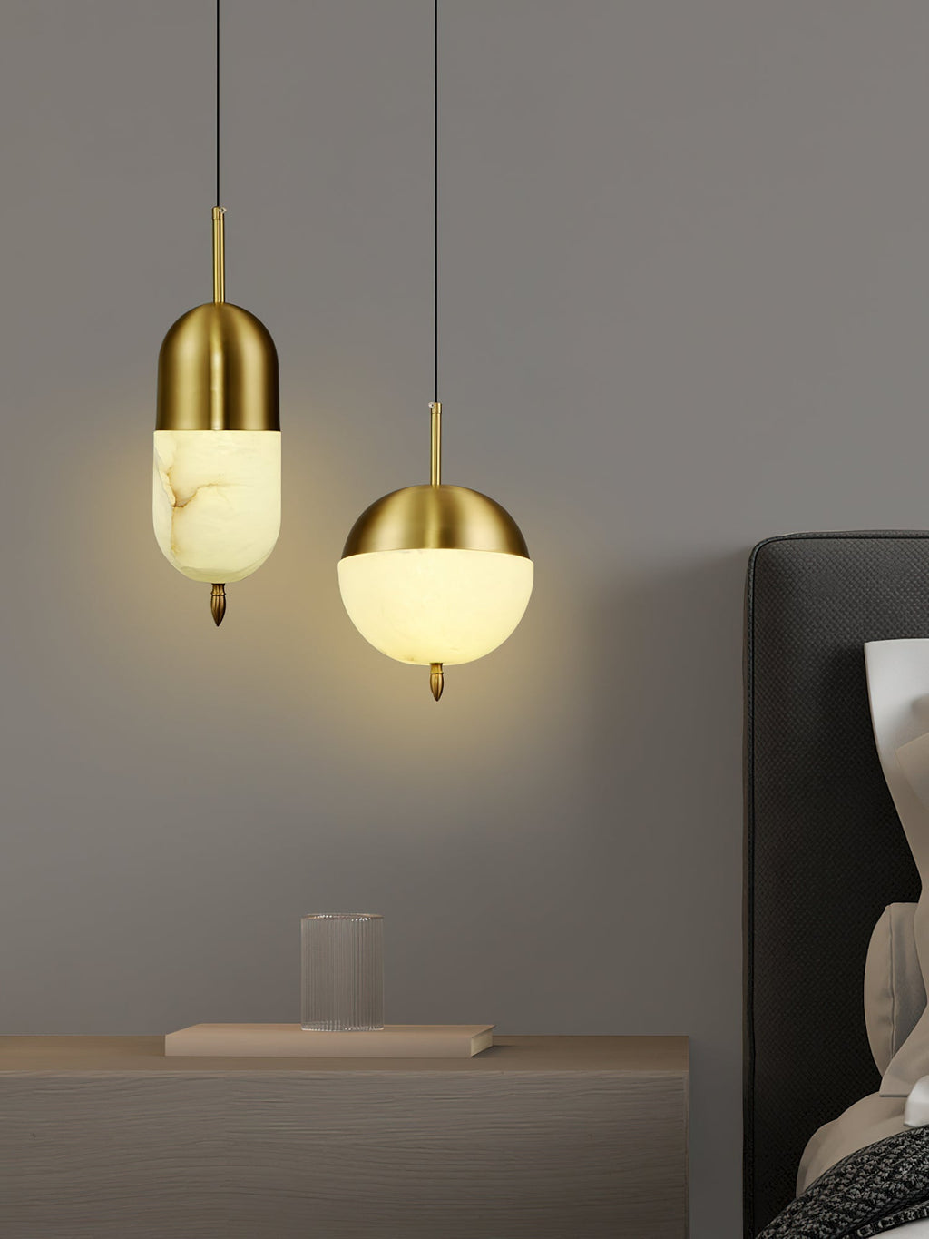 Ravenslynne Alabaster Pendant Light-Moonnatur