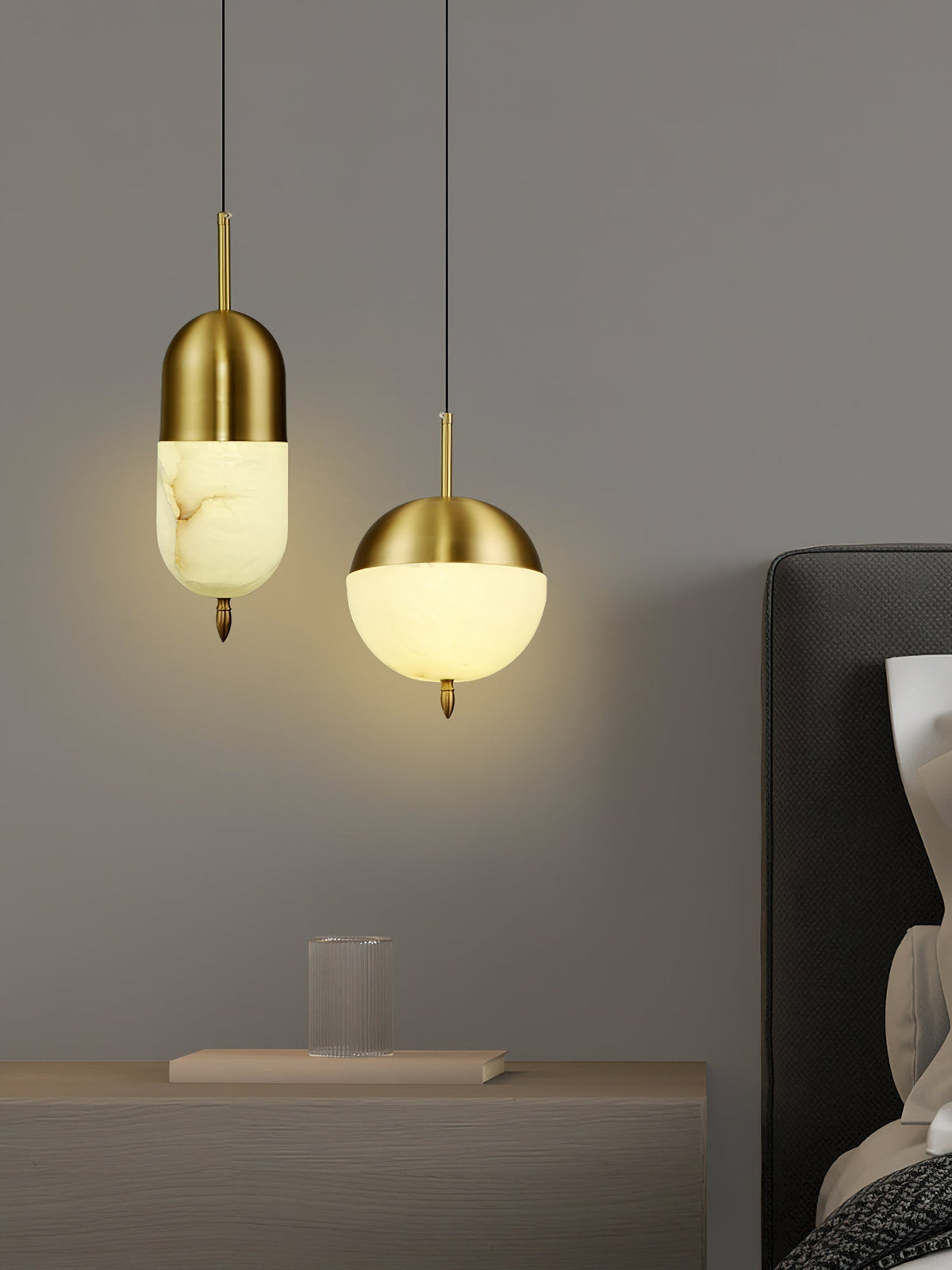 Ravenslynne Alabaster Pendant Light-Moonnatur