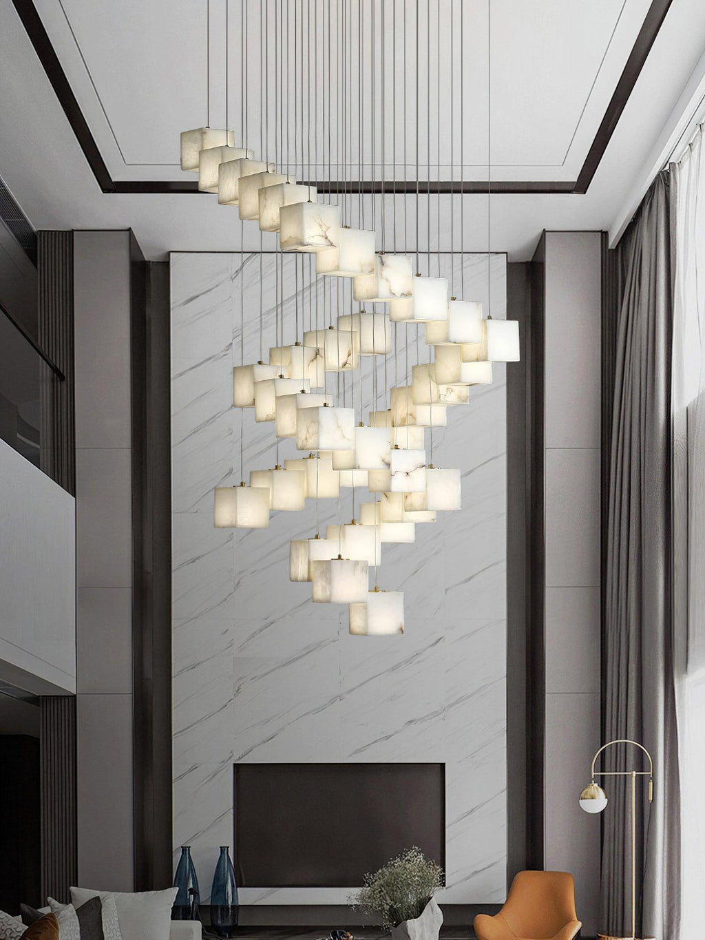 Auberdale Alabaster Chandelier-Moonnatur