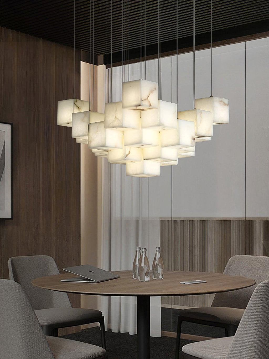 Auberdale Alabaster Chandelier-Moonnatur