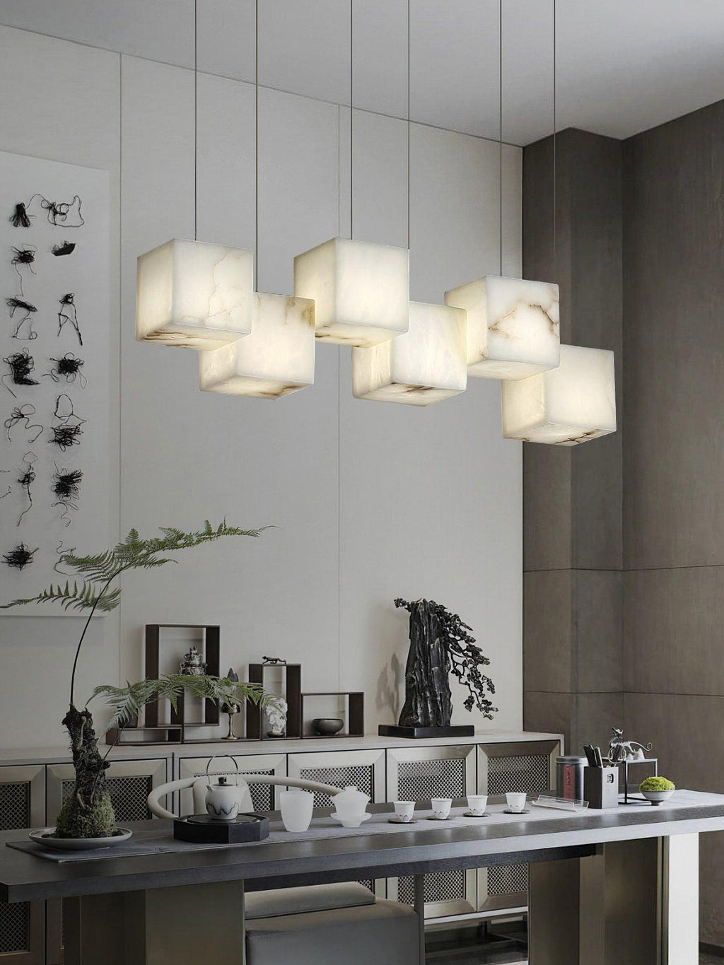Auberdale Alabaster Chandelier-Moonnatur